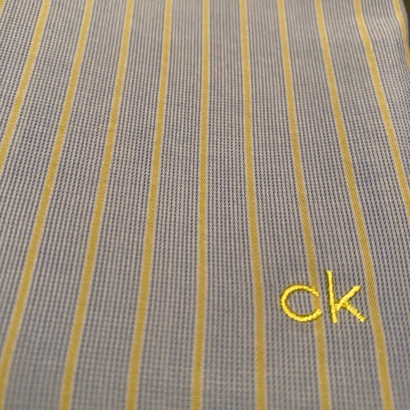 Calvin Klein Blue & Yellow Striped Dress Shirt - Picture 3 of 4
